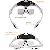 MagniPros LED Illuminated Headband Magnifier Visor | Hands Free Magnifier Loupe | 5 Detachable Lenses 1X, 1.5X, 2X, 2.5X 3.5X - Upgraded Version Hands-Free Head Worn Lighted Magnifying Glasses