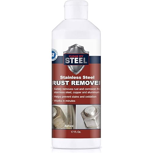 CLEAN MY STEEL Stainless Concentrated Cleaner and Rust Remover Restores to its Original Look Fast Acting And Easy To Use 17 oz