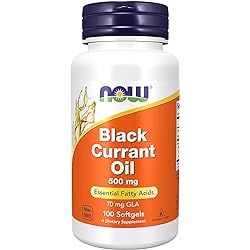 NOW Supplements, Black Currant Oil 500 mg with 70mg of GLA Gamma-Linolenic Acid, 100 Softgels