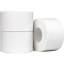 Athletic Tape – 3 Adhesive Rolls -1.5 x 15 Yards per roll-No-Sticky Residue – White Medical Tape - Sport Tape -Skin Friendly Athletic Tape Athletes, Coaches, Amateurs White - 45 Yards