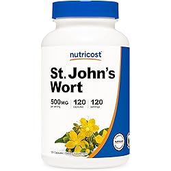 Nutricost St John’s Wort Capsules 500mg 120 Capsules - Vegetarian, Gluten Free and Non-GMO