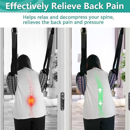 Spine Decompression Back Traction Device Spine Stretcher Back Stretcher for Lower Back Pain Relief Spinal Decompression Back Stretching Device Door Traction Pillow for Joint Stretching