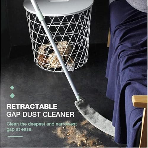 Retractable Gap Dust Collector, Gap Dust Collector with Telescopic Long Handle, Removable and Washable Dust Collector, Wet and Dry Retractable Dust Collector, Gap Duster Brush for Cleaning Tools Under
