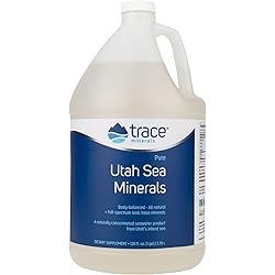 Trace Minerals Utah Sea Minerals, Naturally Occuring Minerals, Sport Electrolyte Replacement Drink, Salt Seasoning Large 1 gal