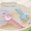 U-Shaped Kids Toothbrush with Cute Wall Bracket, Food Grade Soft Silicone Bristles Baby Toothbrush, 360° Oral Teeth Cleaning Toddler Training Toothbrushes for Kids Children 2-6 Years Old Blue