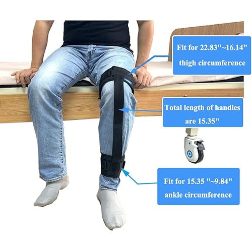Thigh Lifter Leg Lifter Strap Hip Replacement Recovery Kit Knee Replacement Stroke Rehab Equipment for Bed, Wheelchair- Elderly, Handicap（L SizeOne Piece