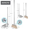 Broom and Dustpan Set for Home, VOOWO Stainless Steel Broom and Dustpan Set with Long Handle, Heavy Duty Dustpan Broom Set Upright Standing Dust Pan Kitchen and Home Indoor Outdoor Brooms Dustpan