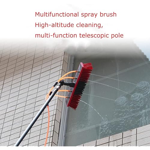 INTBUYING 8m Water Fed Pole for Window & Solar Panel Cleaning Tool with Brush & Squeegee