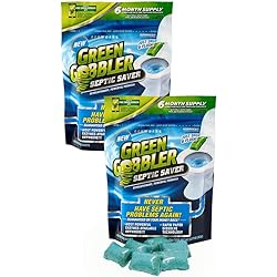 Green Gobbler Septic Saver | Septic Tank Treatment Packets | 2 Pack | 1 Year Septic Tank Supply
