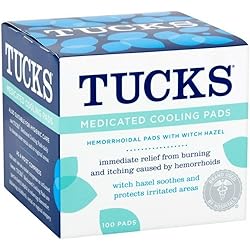 TUCKS Medicated Cooling Pads 100 Each Pack of 5