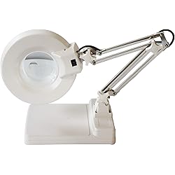 INTBUYING 20X Magnifier Light Amplification Table Lamp LED Daylight Bright Magnifying Glass for Reading Working Crafts Workbench 110V