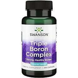 Swanson Triple Boron Complex - Natural Bone Health & Joint Support - Mineral Supplement Featuring Citrate, Aspartate & Glycinate - 250 Capsules