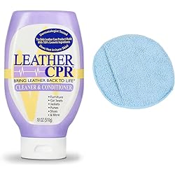 Leather CPR Cleaner & Conditioner Lint-Free Microfiber Applicator -Restores, Protects & Prolongs Life of Furniture, Handbags, Car Seats, Jackets & Saddles by Moisturizing to Prevent DryingCracking