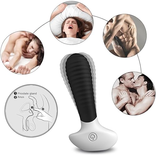 GMGJQR Anal Vibrator Prostate Massager Rechargable Anal Butt Plug Wearable Clitoral & G-Spot Vibrator, Waterproof Anal Sex Toy for Men, Women or Couples Fun
