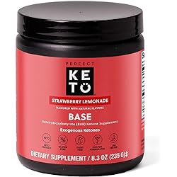 Perfect Keto Exogenous Ketones Powder, BHB Beta-Hydroxybutyrate Salts Supplement, Best Fuel for Energy Boost, Mental Performance, Mix in Shakes, Milk, Smoothie Drinks for Ketosis – Strawberry Lemonade