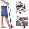 Leg Lifter Strap Rigid Foot 37'' Medical Thigh Lifter for Elderly After Knee Hip Surgery Recovery Kit & Hand Grip Therapy Tools Handicap Disability Mobility Aids for Car Bed Wheelchair Transfer Blue