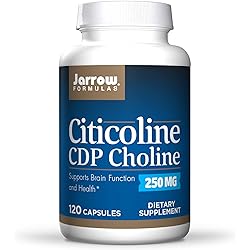 Jarrow Formulas Citicoline CDP Choline 250 mg - 120 Capsules - Supports Brain Health & Attention Performance - Up to 120 Servings Packaging May Vary