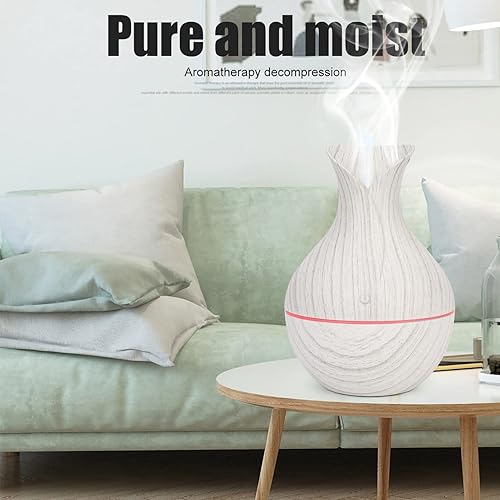 Aroma Diffuser, Home Aromatherapy Machine, Air Humidifier USB LED Essential Oil Diffuser Humidifier for HomeWhite Wood