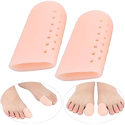 Silicone Toe Protector, Breathable 4 Pairs Gel Toe Anti‑Pain Lightweight with Hole for Runners for Shoes for Toe Pain RelieColor