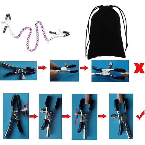 New 11328 Nipple Clips Clamps for WomenMen Adjustable Pressure Breast Clamps Stainless Steel Non Piercing Nipple Rings Decorative Clip for Pleasure Toys Nipple ZR-2