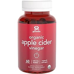 Organic Apple Cider Vinegar Gummies with The Mother - USDA Organic, Vegan Certified & Non-GMO Verified 60 Vegan Gummies