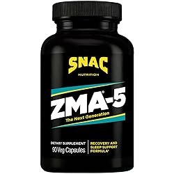 SNAC ZMA-5 Sleep Aid Supplement, Promote Muscle Recovery & Growth, Immune Support, Restorative Sleep with Zinc, Magnesium & 5-HTP, Post Workout, Before Bed ZMA Supplements 90 Veggie Capsules
