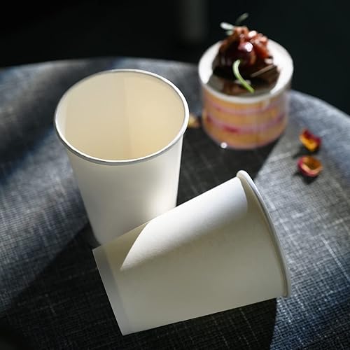 Paper Coffee Cups Disposable12 oz [100 pack], 12 oz Hot Paper Coffee Cups, Disposable Hot Coffee Cups, White Disposable Paper Cups 12oz 100 Cups