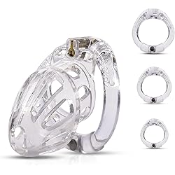 UTIMI Male Chastity Cage Lightweight Cock Cage Device Sex Toys for Man with 4 Sizes Rings and Invisible Lock