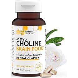 Acetylcholine Brain Food with Alpha GPC Choline - Helps Clears Brain Fog, Improves Mental Drive & Mood - GPC Supplement & Focus Supplement for Faster Thinking & Clear Brain 60ct by Natural Stacks