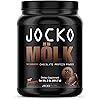 Jocko Mölk Protein Powder Chocolate - Keto, Probiotics, Grass Fed Whey, Digestive Enzymes, Amino Acids, Sugar Free Monk Fruit Blend - Supports Muscle Recovery and Growth - 31 Servings