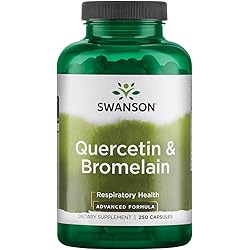 Swanson Quercetin & Bromelain-Promotes Respiratory Health Support & Aids Seasonal Immune System Health-Supports Cholesterol Levels Already Within The Normal Range-250 Capsules, 26078mg Each