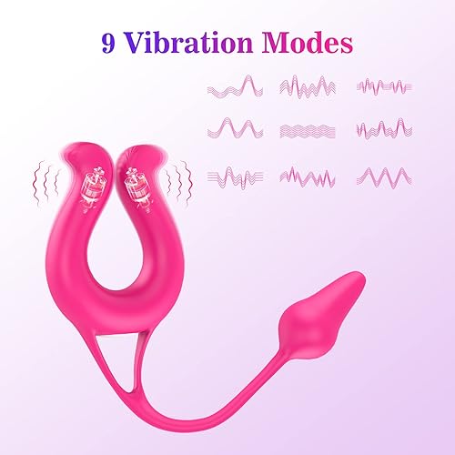 Couple Vibrator - Adorime Rechargeable Waterproof Sexual Ring Vibrator with 9 Powerful Vibrations，Adult Sex Toy for Men Women Couple