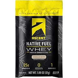 Ascent, Vanilla Whey Protein Box, 1.09 Ounce, 15 Pack