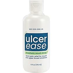UlcerEase Anesthetic Mouth Rinse, Bottle, Updated Packaging, 6 Fl Oz
