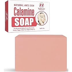 Natural Instant Itch Relief Soap Bar - Calming Calamine Soap for Itchy Skin, Bug Insect Mosquito or Ant Bite, Eczema, Poison Ivy Rash, Chicken Pox - Pure Raw Anti-Itch Defense Cleansing Skincare