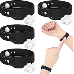 4 Pcs Motion Sickness Bands for Motion Sickness Adult Adjustable Acupressure Wristband Headache Relief Anxiety Relief Waterproof Band for Seasickness CarBlack
