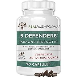 5 Defender Supplements - Chaga, Shiitake, Maitake, Turkey Tail, Reishi Mushroom - Promote Better Immune Support & Overall Wellbeing