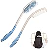 Long Reach Handled Comb and Hair Brush Set Applicable to elderly and hand-disabled people inconvenient upper limb activities 2 pcs