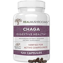 Chaga Extract Immune and Digestive Support Organic Capsules - Non-GMO Supplement with Beta-Glucans