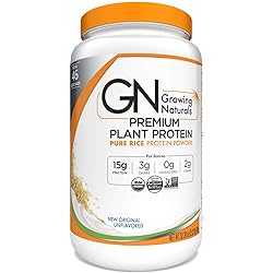 Growing Naturals Organic Rice Protein Powder, Original 2.02 Pound 32.4 Ounce