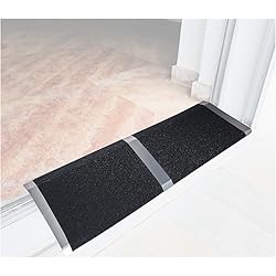 Small Ramps for Doorways 8" Lx32 W, gardhom Threshold Ramp Non-Slip Aluminum Wheelchair Ramps 600lbs Capacity for Scooter
