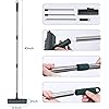 Floor Scrub Brush with Long Handle, VOOWO 3 in 1 V-Shaped Floor Scrub Brush with Squeegee, 45" Long Handled Grout Brush, 180° Rotating Scrub Brush for Cleaning Bathroom Kitchen Wall Crevice
