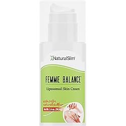 NaturalSlim Femme Balance - Progesterone Cream for Women - Natural Hormonal Balance & Menopause Support Creams for Women's Health - Liposomal Skin Cream - 60 Pumps 3.4 oz