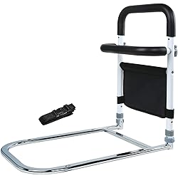 MPINOI Double Bed Assist Rails for Elderly Adults Safety - Bed Side Rail Fall Prevention Guard for Seniors Height Adjustable Fits Medical Bed,Queen,Twin,King,Full Bed