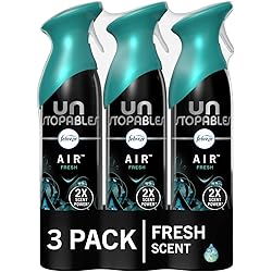 Febreze Unstopables Air Freshener Spray, Fresh Scent, Odor Eliminator for Strong Odor, 8.8 Oz Pack of 3