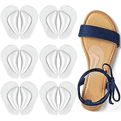 Gel Arch Support Cushions for Men & Women, Shoe Insoles for Flat Feet, Reusable Arch Inserts for Plantar Fasciitis, Adhesive Arch Pad for Relieve Pressure and Feet Pain