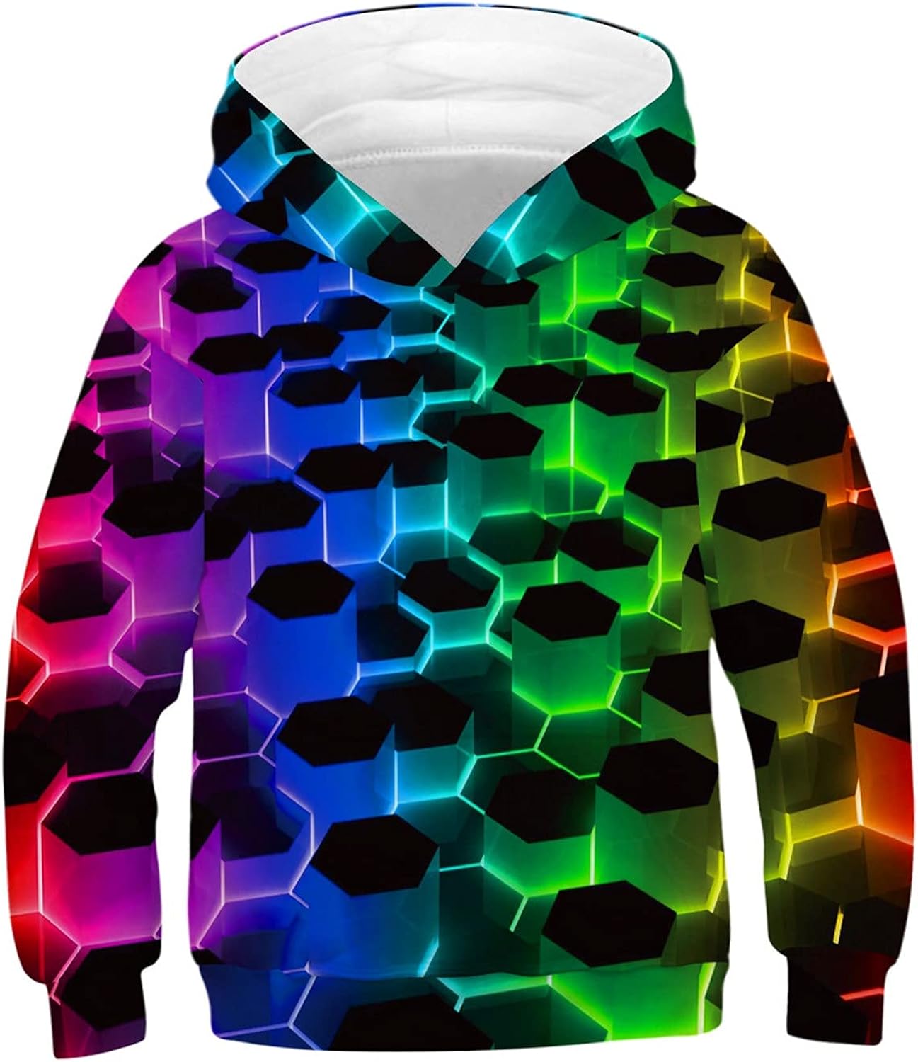Color Hoodies for Boys Digital Sweatshirts Tops with Pocket Hoodie Girl Print Kids Boy Cartoon Teen Pullover Boys Tops