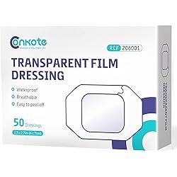 Conkote Transparent Film Dressing 2.3" x 2.7", Waterproof and Super Thin, 50 Dressings