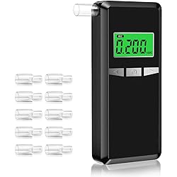 Breathalyzer,2022 Upgrade Professional-Grade Accuracy Alcohol Tester with Digital Blue LCD Display for Home or Party Use with 10 Mouthpieces