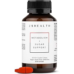 JSHealth Vitamins, Metabolism and Sugar Support Formula, Blood Sugar Balance, Healthy Natural Energy Support, Metabolism Boosting Supplement 60 Capsules